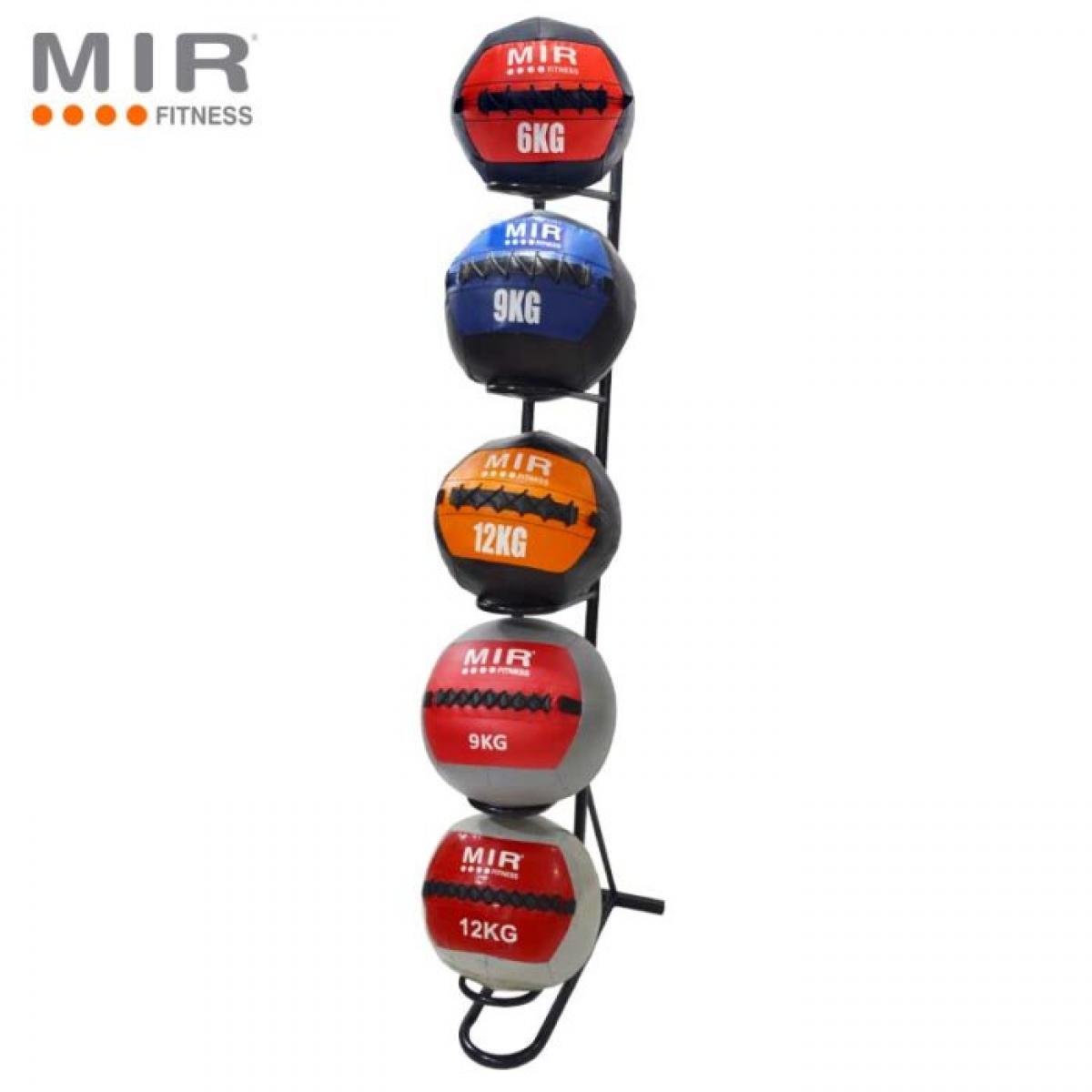 Porta Medicine Ball p/Medicine Balls de Cuero  -5 posiciones- Marca MIR
