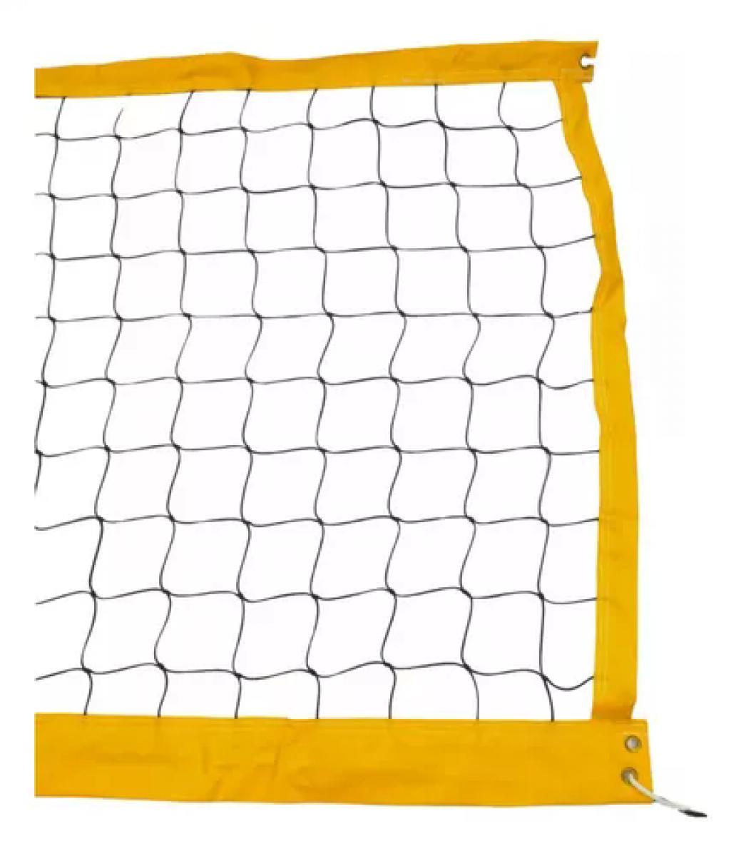 Red De Beach Voley 1 x 8.5m - Poliester 3.5mm - Banda Amarilla de Pvc y Soga - Color Negro Art 860